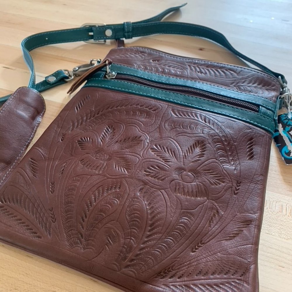 Boho Leather Purse, Crossbody bag, Never Used NWT
